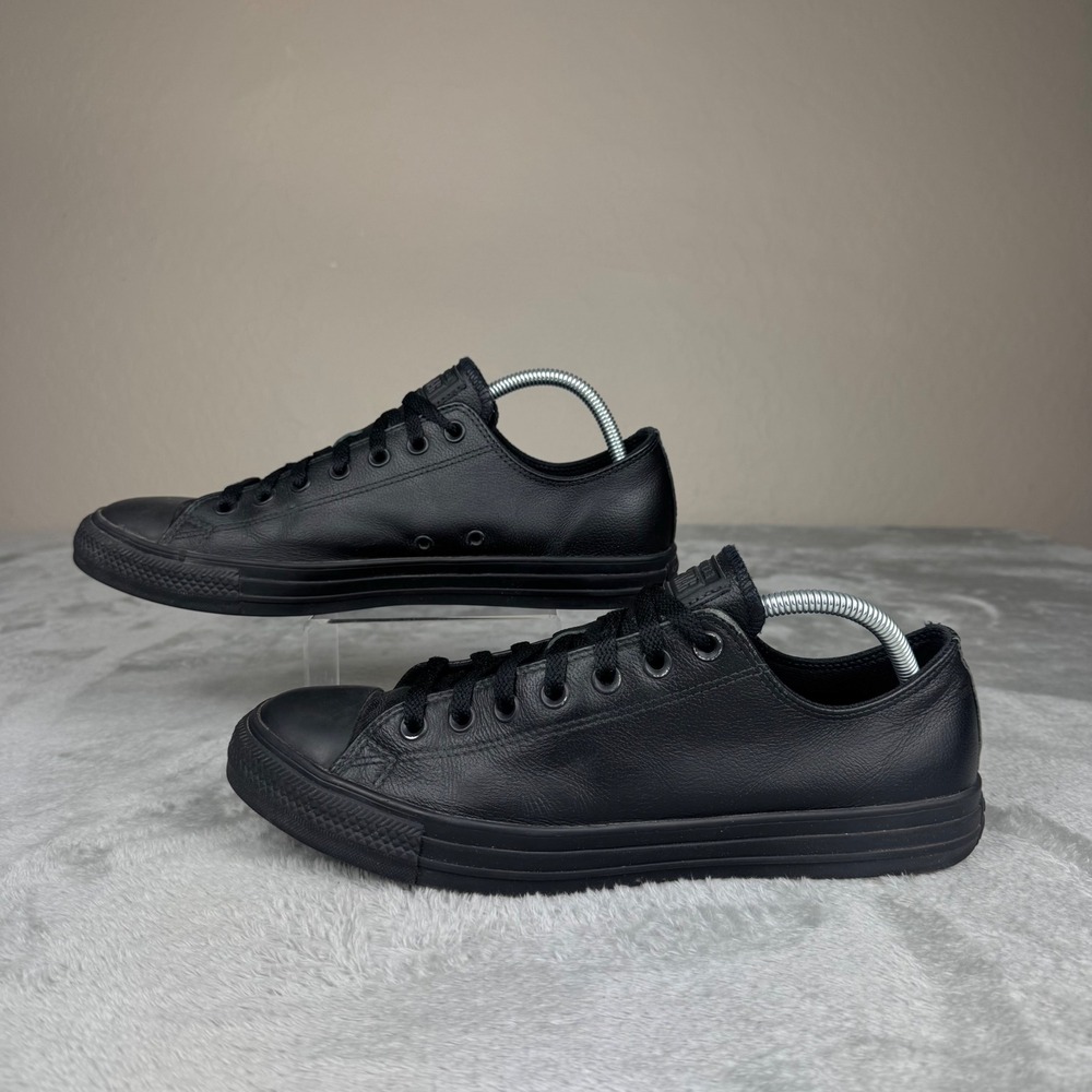 Converse Chuck Taylor All Star Leather Low Top Black Shoes Men's 10 Women's 12
